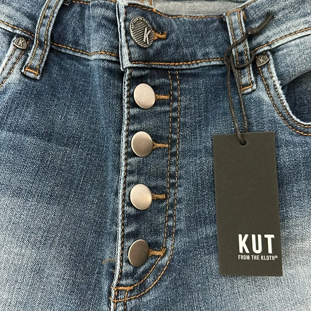 KUT From The Kloth Size 8 High Rise Donna Ankle Skinny Frayed Edge Jeans - Picture 6 of 8